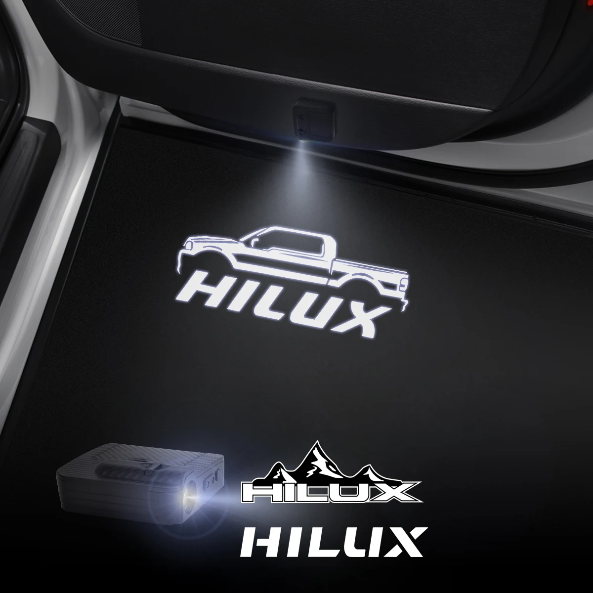 2PCS For Hilux Truck OFF-Road Mountain GR Car Door Welcome Lights Laser Projector Logo Wireless Sensing Accessories
