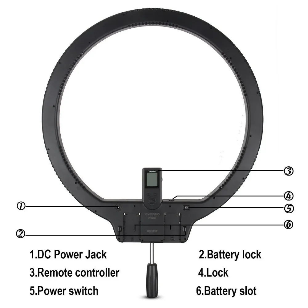 NEW Yongnuo YN608 Selfie Ring Light 3200K~5500K Bi-Color Wireless Remote LED Video Light with Handle Grip