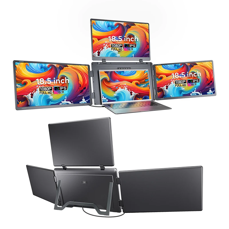 Laptop Screen Extender 18.5 Inch 1080P One Cable Quad Portable Monitor USB C for Business Trading Gaming 2026 Latest