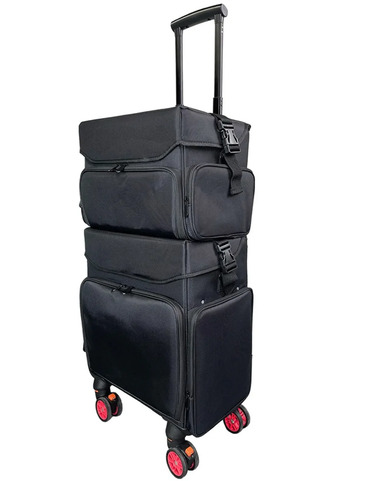 Woman Splitting Cosmetic Trolley Case Makeup Storage Bags Handbag Travel Make Up Waterproof Box Big Suitcase Cosmetology Toolbox