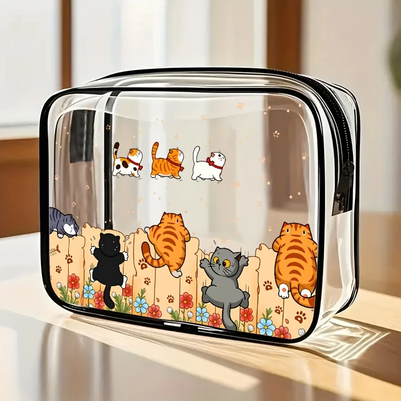 Transparent Travel Organizer Bag with Zipper - Clearly Stores Cosmetics Toiletries and Makeup Cases - Lightweight and Portable