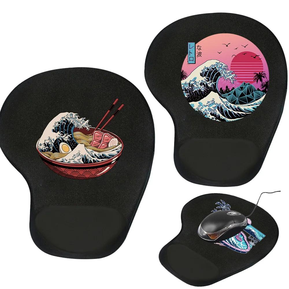 Black Gaming Mouse Pad Desk Mat Wave Series Gamer Accessories Ergonomic Computer Silicone Uard Wrist Mouse Mat