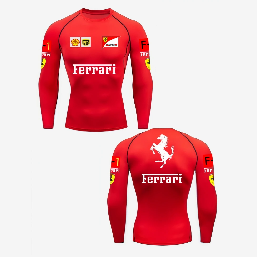 Scuderia Ferrari 2026, Charles Leclerc 2026, Hamilton Schumacher Stretch T-shirt, Training Wear, Gym Wear, Motorola Long Sleeve