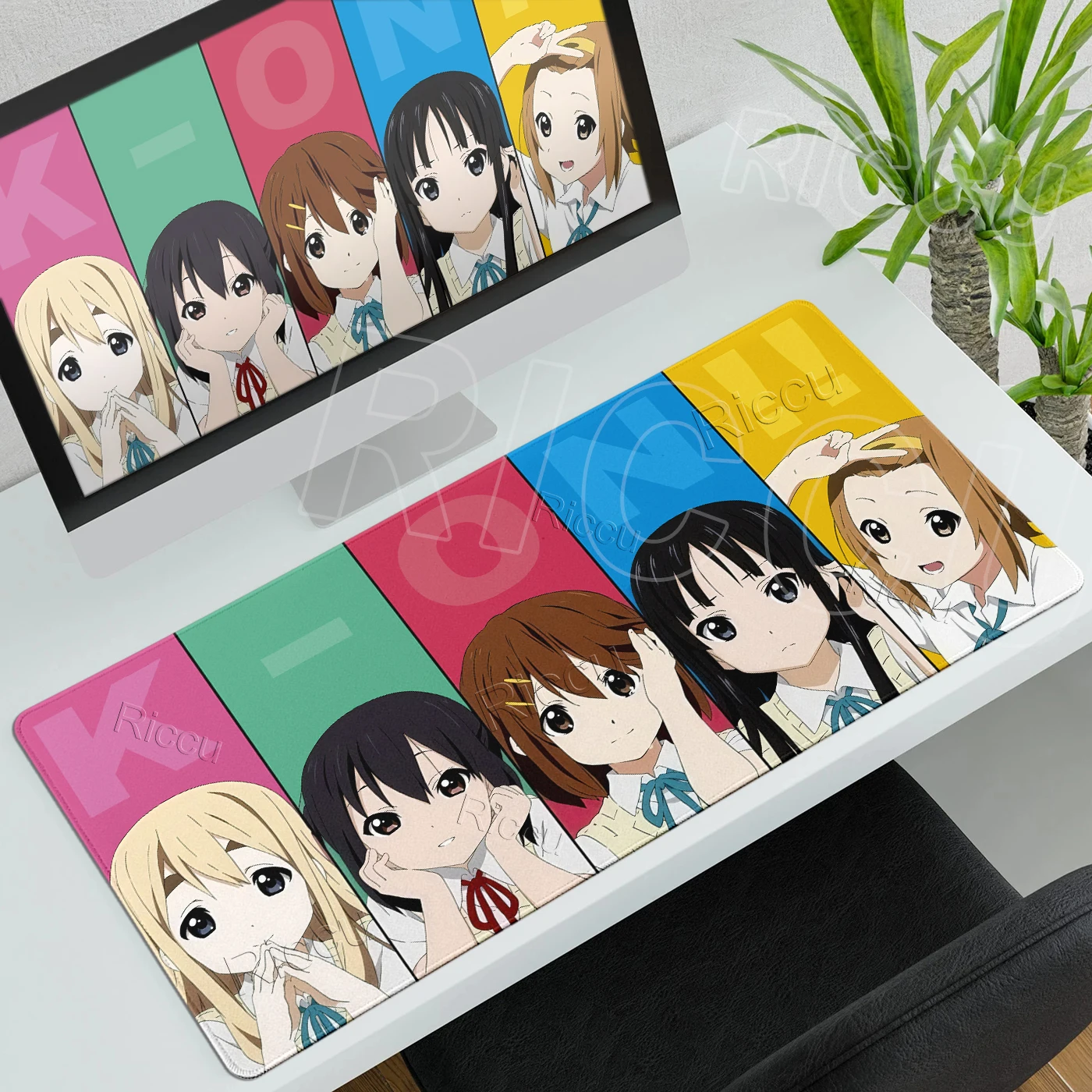 Cute Anime Girls Mouse Pads K-ON Large Gaming Aesthetics Carpet Office Computer Keyboard Nonslip Rug PC Cabinet XXL LockEdge Mat