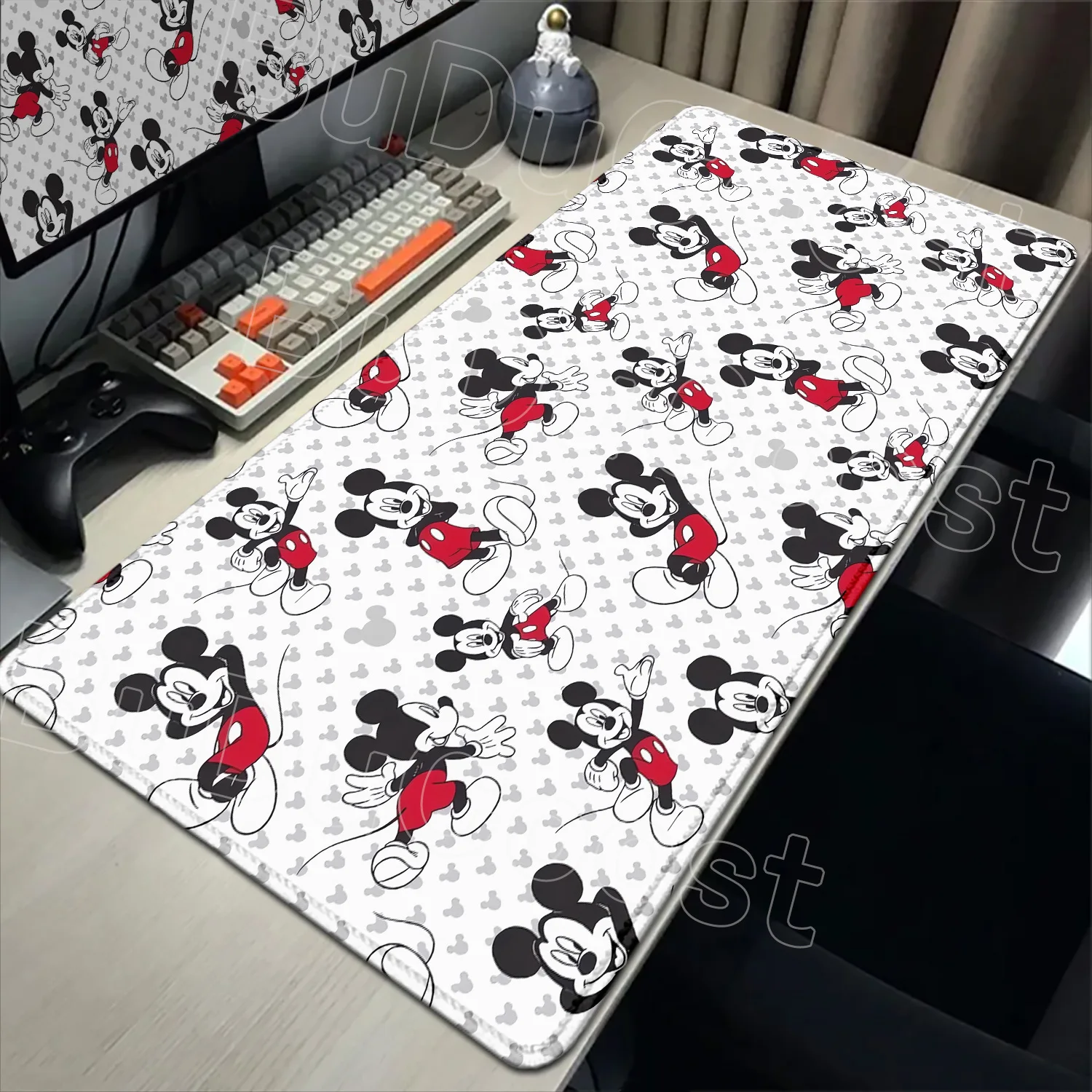 Cute Cartoon Desk Mat Anime Mickey Mouse Mousepad Keyboard Non-slip Mouse Pad Gaming Pc Accessories Mousepad Office Extended Pad