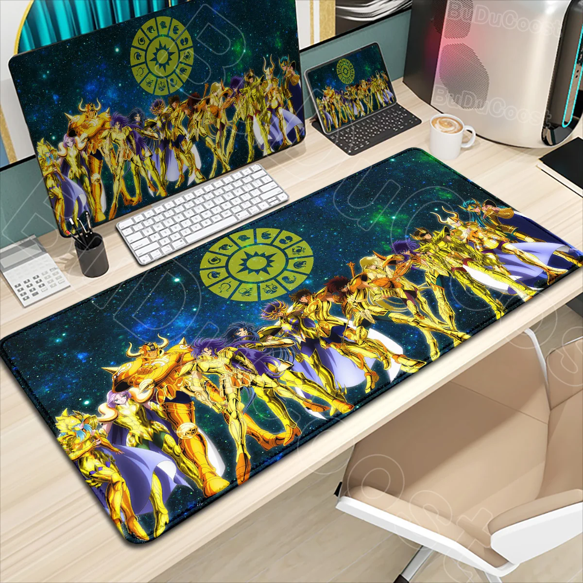 New WallpaperSaint Seiya Mouse Pad Gamer Desk Protector Gaming Mousepad Pc Accessories Anime Mouse Mats Keyboard Pads Carpet Xxl
