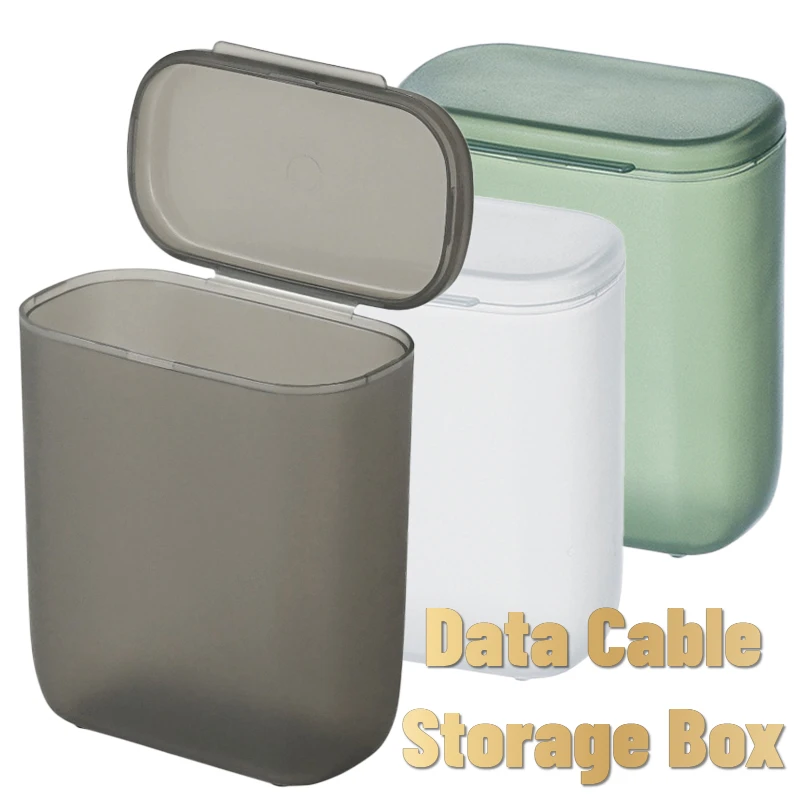3/2/1 PCS Data Cable Storage Box With Cover Travel Portable Mobile Phone Charger Organizer Office Transparent Cable Holder Box