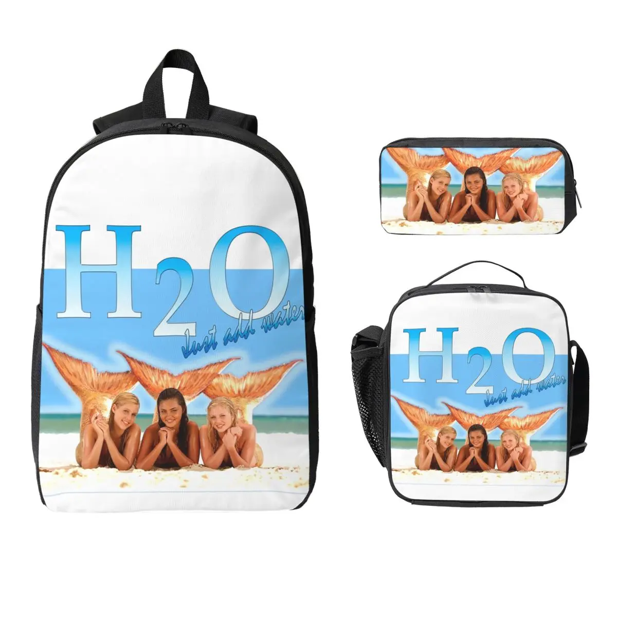 H2O Backpack Student Boys Girls BookBag School Bag Laptop Shoulder Bags 3ps Insulated Lunch Bag Pencil Case