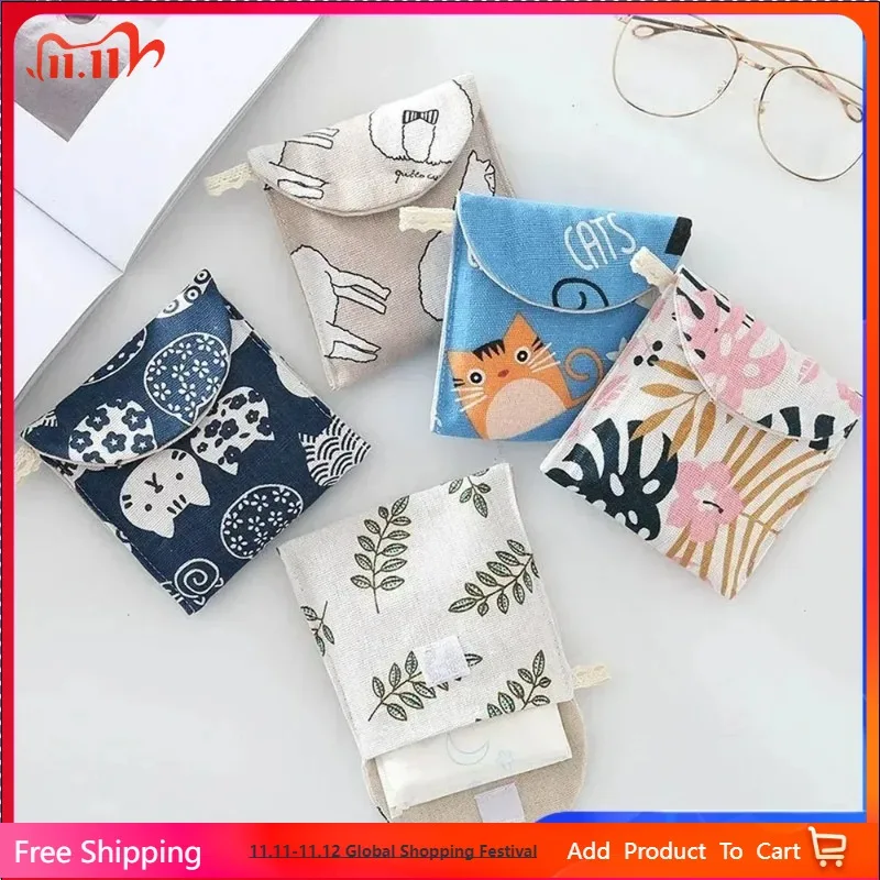 Women Small Cosmetic Bag Set Zipper Girls Mini Sanitary Napkins Makeup Lipstick Bags Travel Earphone Coin Organizer Pouch Bags