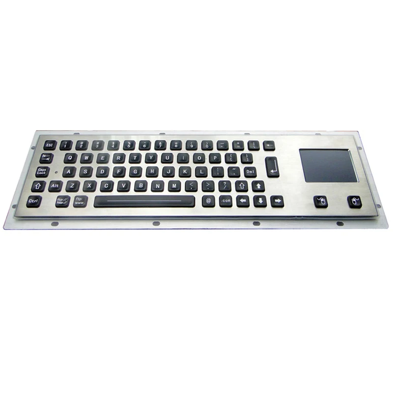 Panelmount Metal Stainless Steel LED Backlight Industrial Kiosk PC Keyboard with Touchpad