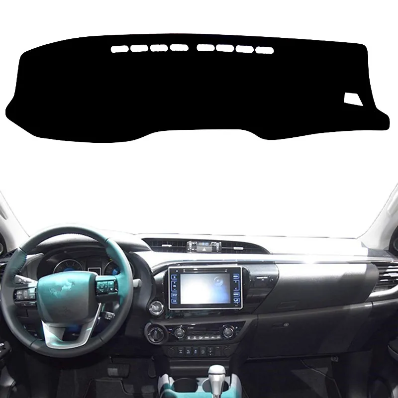 For Toyota Hilux SR5 4x4 REVO Hi-Rider AN120 AN130 2016-2021 Dashboard Cover Mat Pad Dashmat Sunshade Rug Carpet Car Accessories