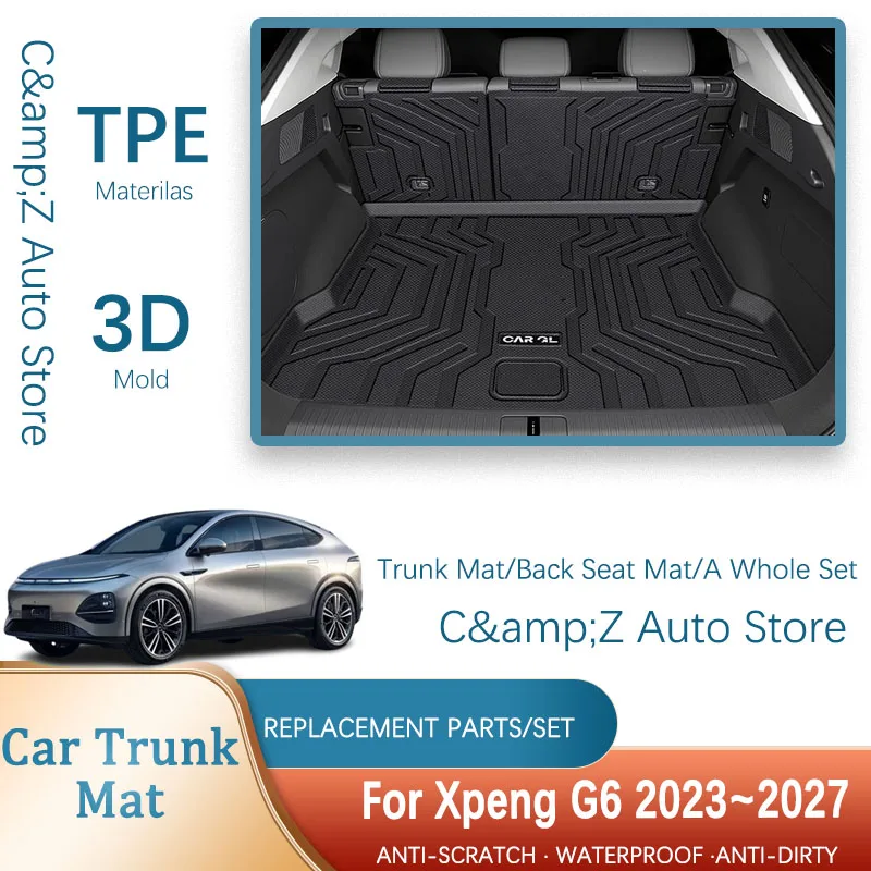 Car Rear Trunk Mats For Xpeng G6 2023 2024 2025 2026 2027 Anti-dirty Carpet Boot Pad Cargo Cover Back Seat Cover Auto Acessories