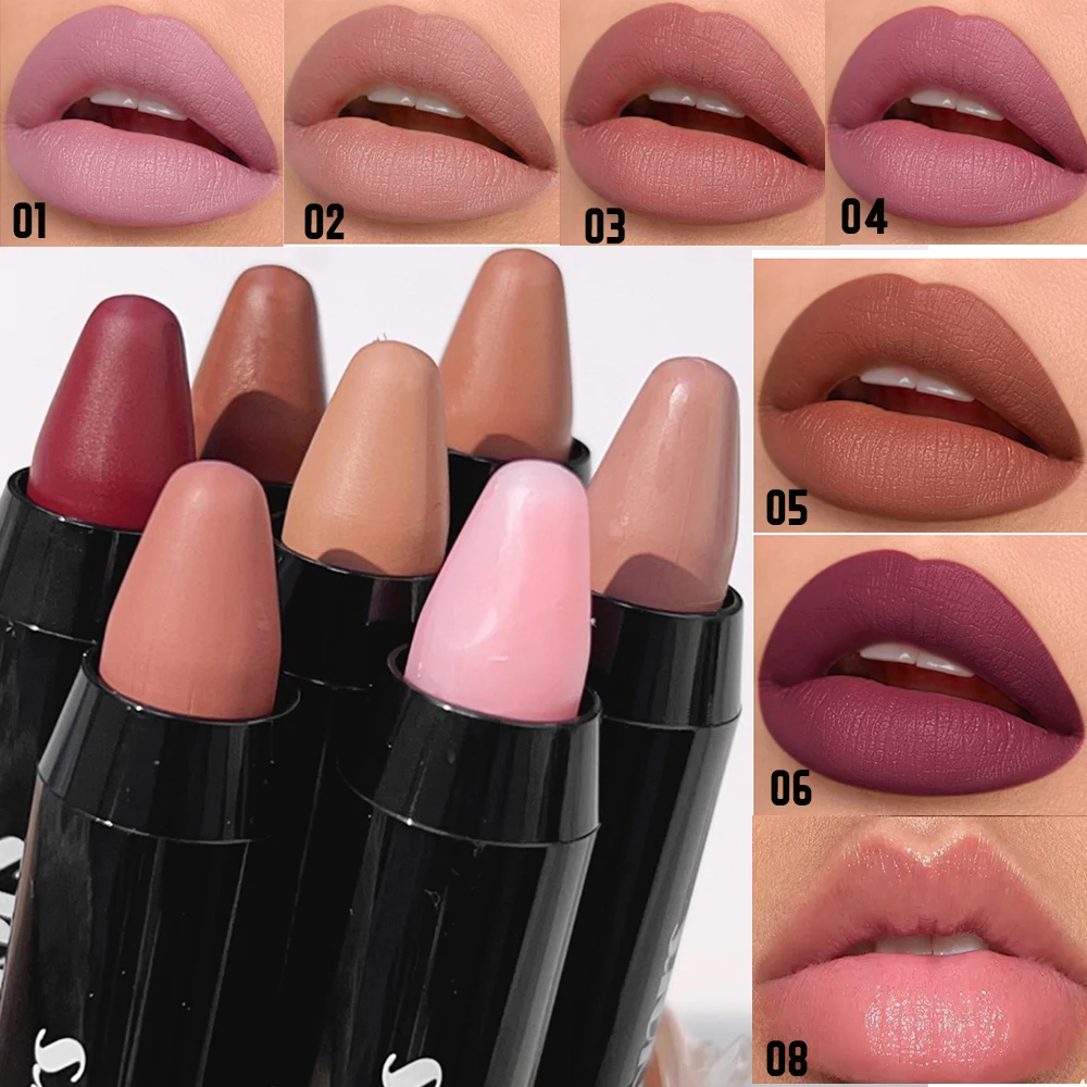 7 Color Lipstick Pencil Matte Waterproof Sexy Long-Lasting Nude Lip Liner Not Easy To Smudge Color Lip Makeup Cosmetics