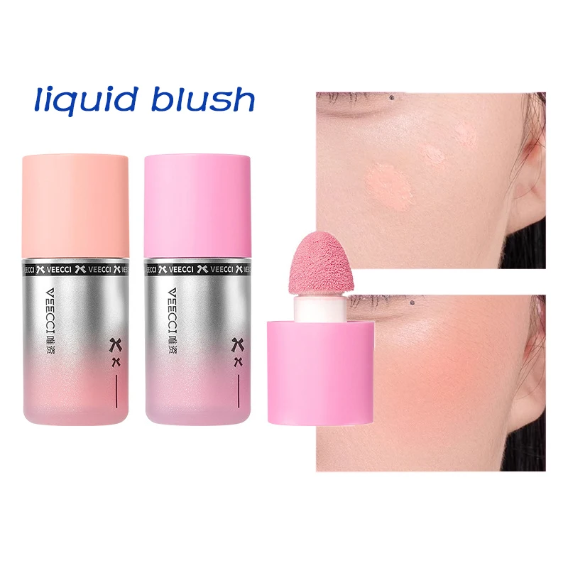 VEECCI Liquid Blush Highlighter Contouring Bronzer Matte Shimmer Nude Rouge Balm Waterproof Longlasting Smudge-proof Face Makeup