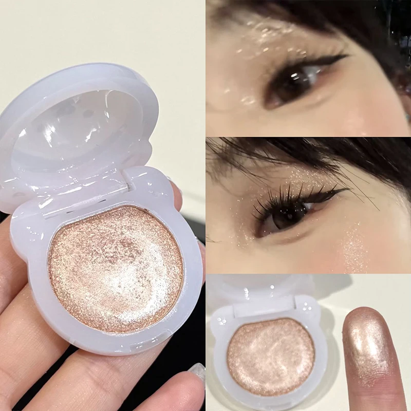 QIBEST Pearlescent Eyeshadow Palette Lasting Glitter Shiny Eye Shadow Makeup Multifunctional Face Blush Highlighter Cosmetics