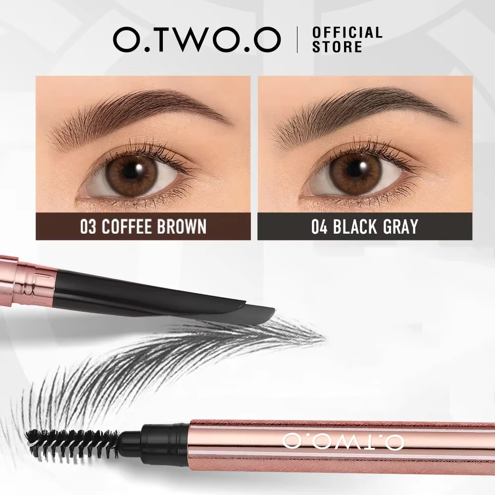 O.TWO.O Machete Eyebrow Pencil Waterproof Natural Long Lasting Smooth Fill Fluff Blendable High Pigment Brow Pencil Eye Makeup
