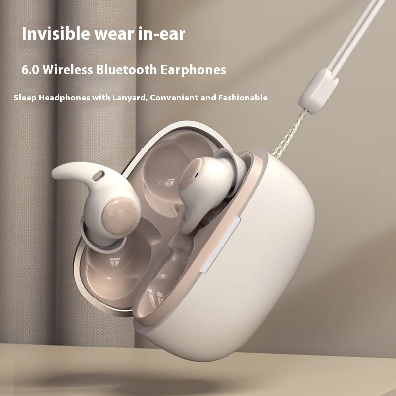 Invisible In Ear Wireless Bluetooth 6.0 Mini Sleep Headphones Noise Reduction Long Battery Life Intelligent Touch Control Stereo
