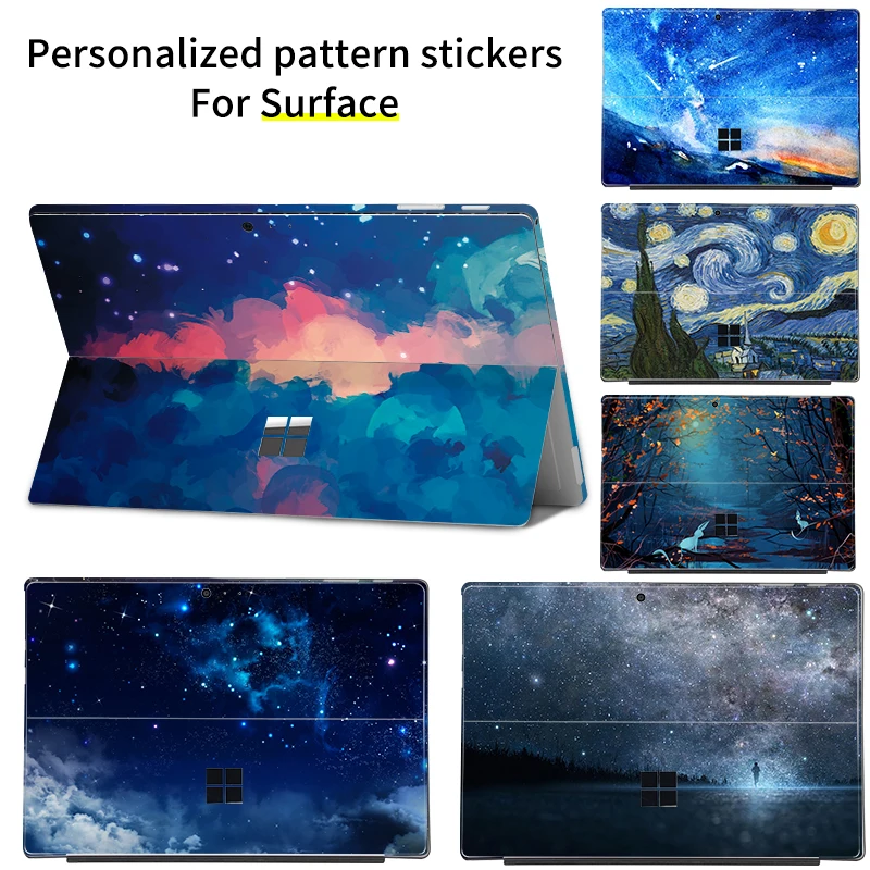 Sticker For Microsoft Surface Pro 12/9/8/7/6/5/4/3 Color Printing Pattern Vinyl for Pro X Go 2 Cover Body Decal Skin Protector