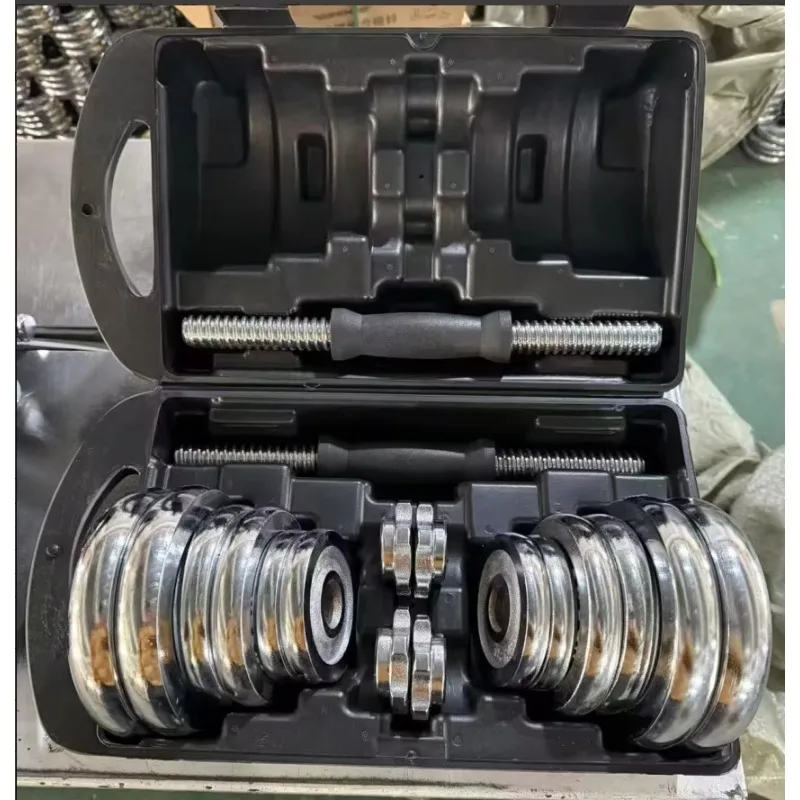 YTYIN Portable 15kg Dumbbell Box Set With Barbell Electroplating Steel Surface For Home Bodybuilding For Home Use