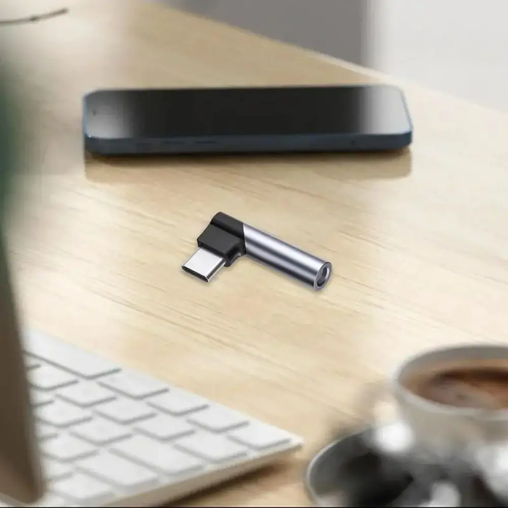 Type-C To 3.5mm Headphone Adapter Right Angle Usb C Earphone Adapter Portable HIFI Wired Headset Type C Converter