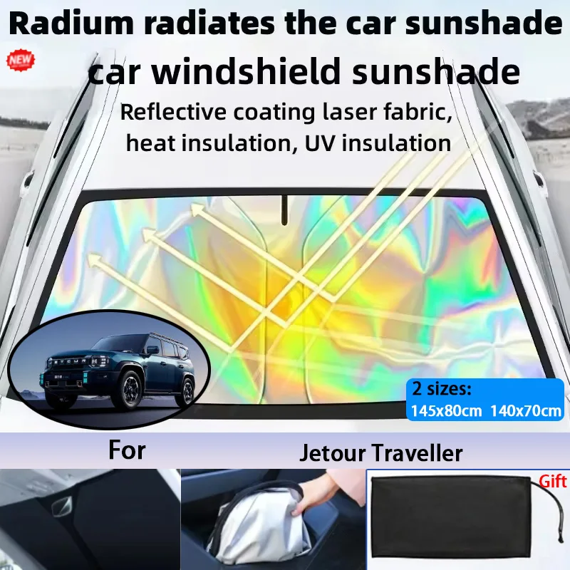 For Jetour Traveller Foldable Front Windshield Sun Shade UV Reflective Sun Protection Cover Car Interior Accessories