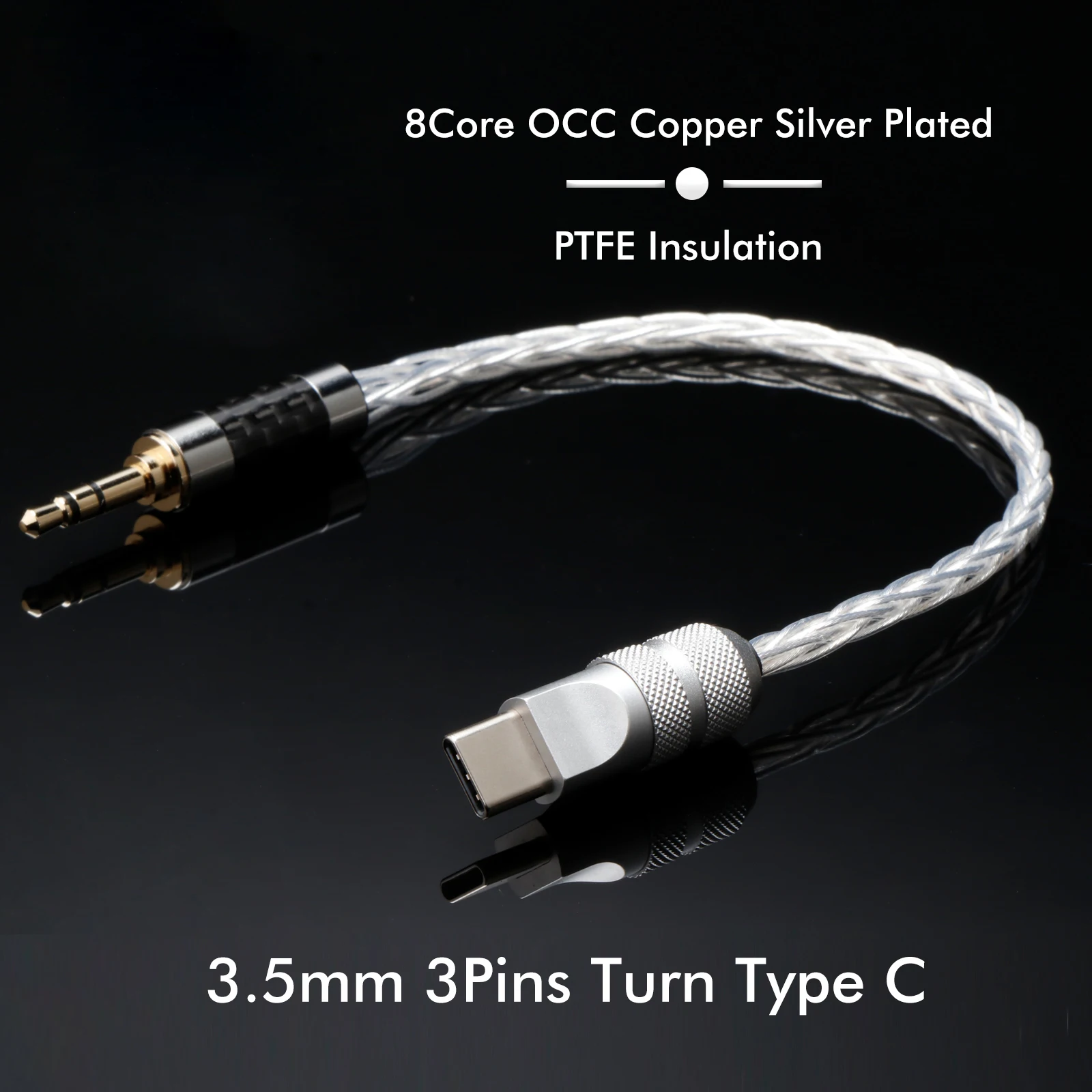HIFI USB Type C to 3.5 MM 2.5MM 4.4MM Jack AUX Cable OCC Silver Plated Type-C Audio Cable for Car Speaker Player