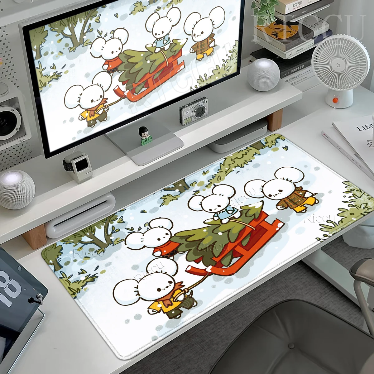 Gamer Pokemon Mouse Pad Maushold Playmat Gaming Office Desk Accessories Pads Anti-slip Rubber Locking Edge Extended Mouse Carpet
