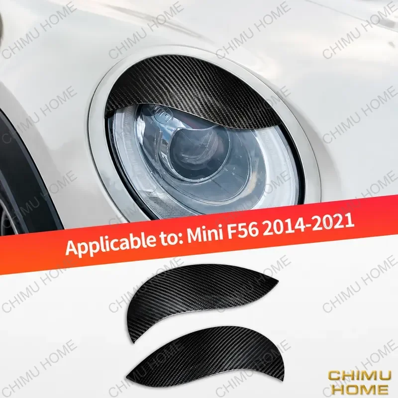 【CHIMU HOME】 Real Carbon Fiber Headlight Eyebrow Trim Stickers for Mini Cooper F54 F55 F56 2014-2022 Car Accessories