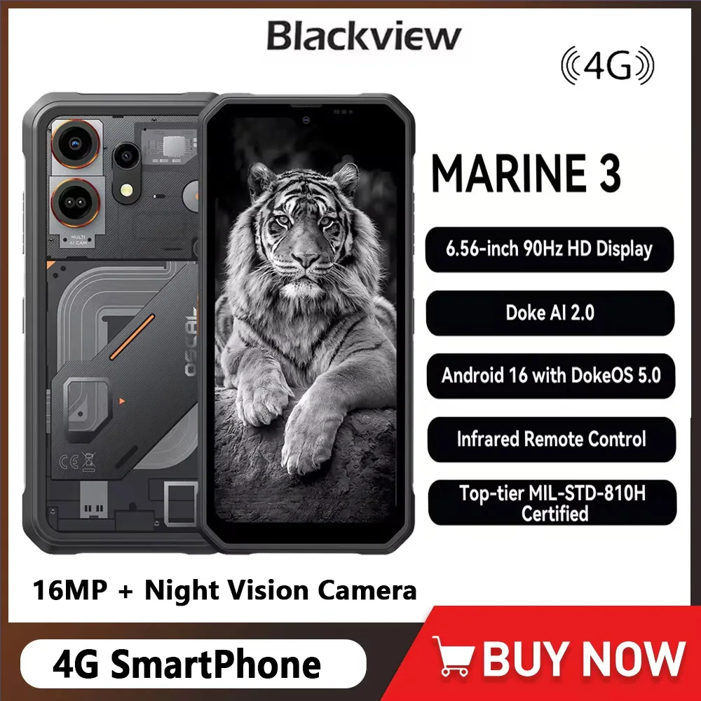 NEW Blackview Oscal MARINE 3 Smartphone 6.56-inch HD+ IPS 90Hz Display Android 16 MTK Helio G81 NFC 5000mAh 8GB+ 256GB Cellphone