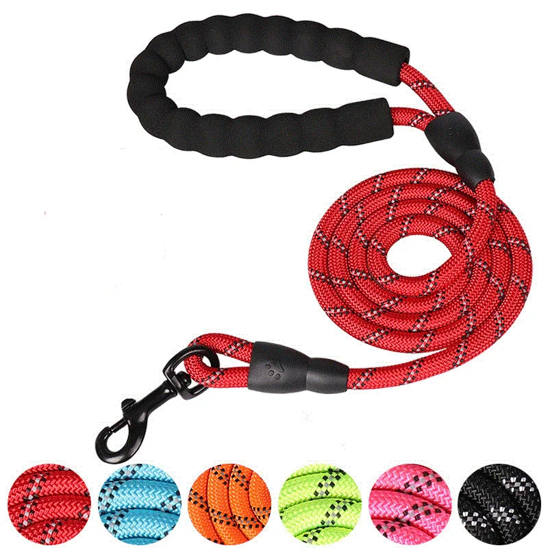 Pet Dog Leash Night Reflection Outdoor Multicolor Round Rope For Big Small Medium Large Dog Drag Pull Tow Leash Dog Accessories
