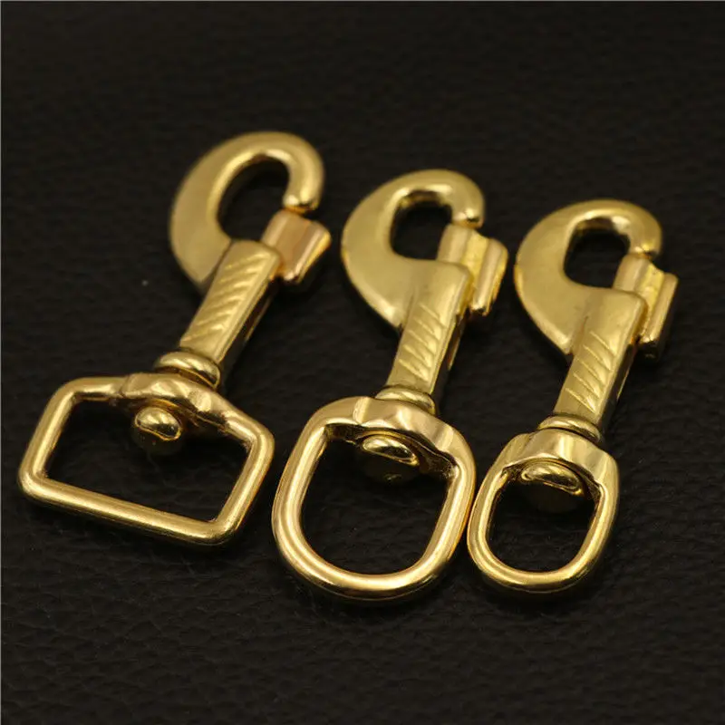 Brass Carabiner Swivel Snap Hook Trigger Bolt Clip Clasp Buckle for Webbing Leather Craft Bag Strap Pet Dog Leashes Accessories