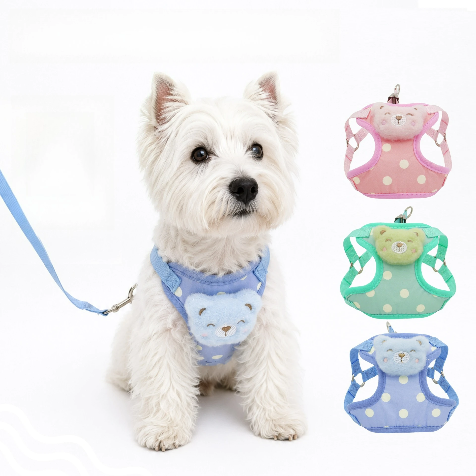 New Adjustable Mesh Breathable Cat Dog Collar Harness with Lead Leash-Vest-Style Chest Harness for Outdoor Walking Accessories
