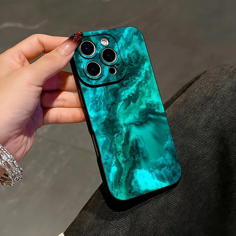 Blue Jade Marble Texture Pattern Phone Case For Xiaomi Mi 15 14T 13T 12T Pro 14 13 11 Lite 5G NE Poco F6 F5 X5 M6 X7 Pro Cover