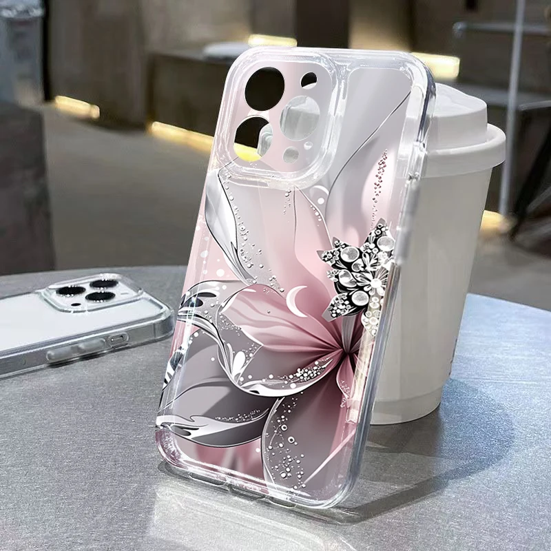 Floral Painted Transparent Creative Phone Case For Xiaomi Poco F7 F6 X7 X6 X5 M6 Pro Mi 11 Lite 5G 15T 14T 13T 12T 14 13 Cover