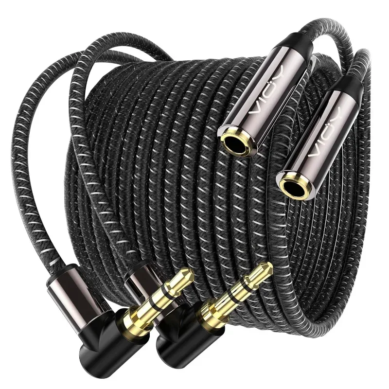 3.5mm Headphone Extension Cable 2-Pack Aux Cord 3.5mm Male To Female Stereo Audio Cable for Smartphones Tablets Media Player