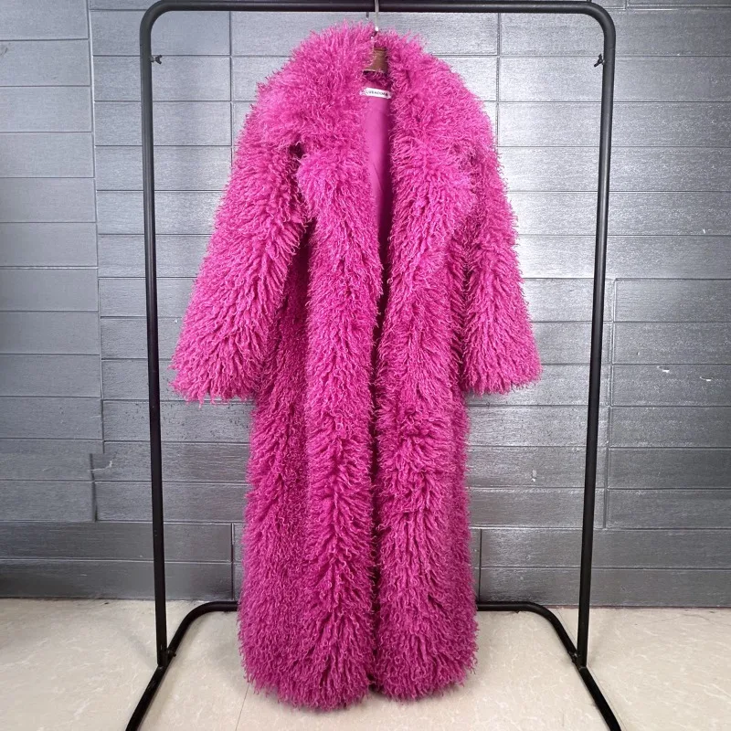 Jacket Coat Faux Fur Women's Autumn/Winter Colourful Longer Length Notched Lapel New Fashionable Distinctive Versatile Premium