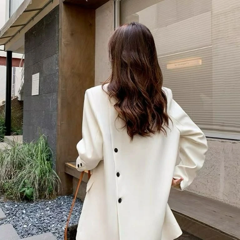 Blazer Women's Spring and Autumn 2026 Premium Pendant Loose Simple Casual Side Split Jacket