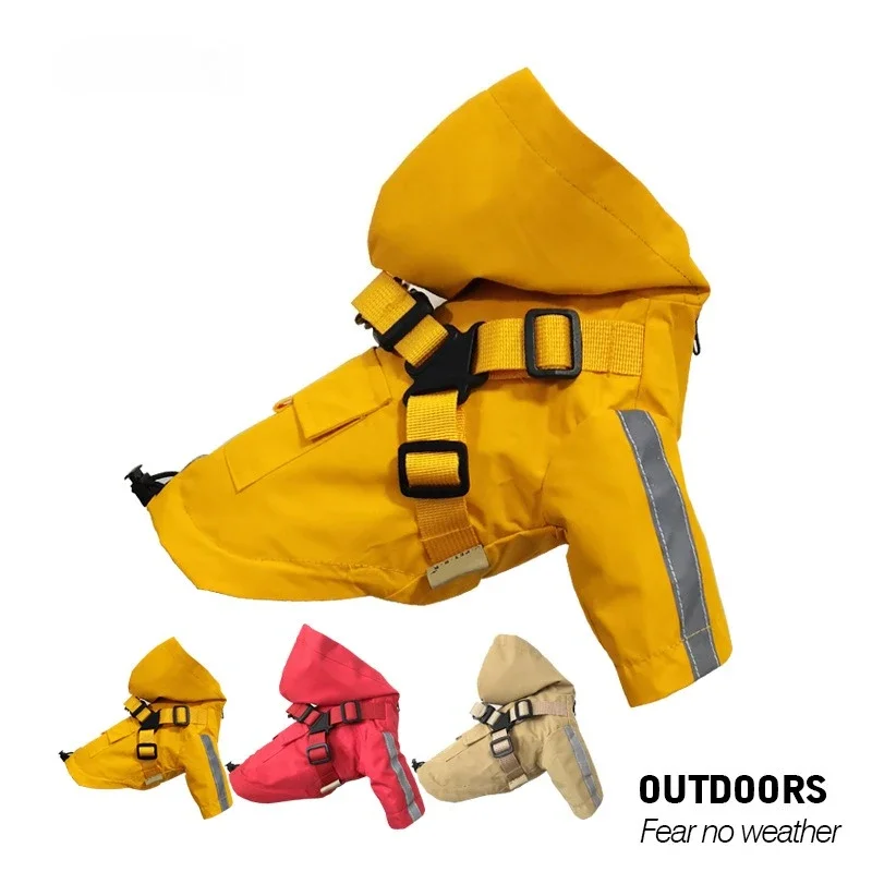 Premium Dog Raincoat with Hood for Extra Large Dogs,Outdoor Sports Waterproof Puppy Jacket,Adjustable Straps Easy Wearing On