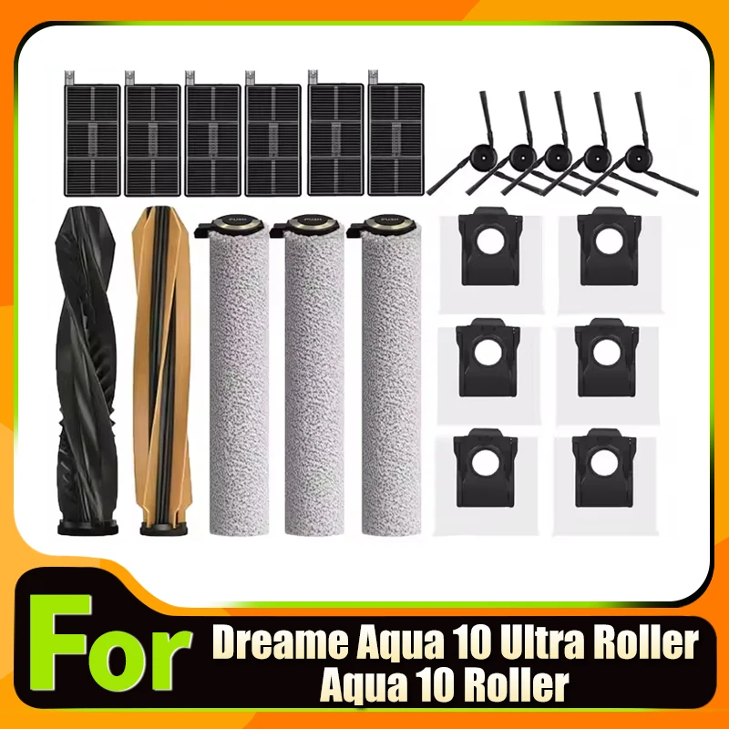 for Dreame Aqua 10 Ultra Roller / Aqua10 Roller/ RLH31CE/RLH71DE Accessories Main Brush Hepa Filter Roller Mop Replacement Parts