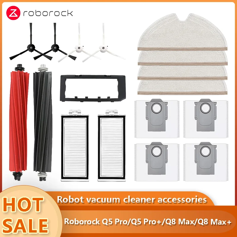 Roborock Q8 Max/Q8 Max Plus/Q8 Max+/Q5 Pro/Q5 Pro Plus Replacement Parts Accessories Main Side Brush Hepa Filter Mop Dust Bag