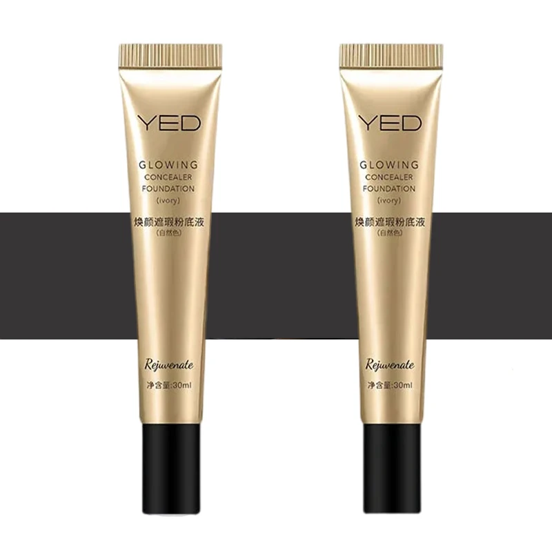 YED Glowing Liquid Concealer Golden Base Makeup Essence Foundation Blemish Cover Oil Control Long-lasting Waterproof Maquillaje