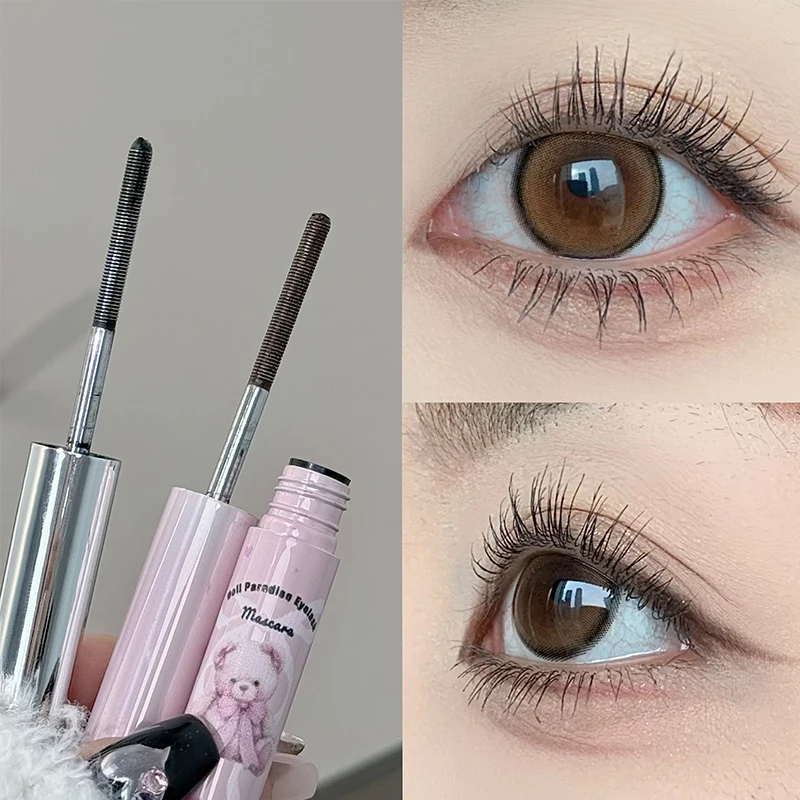 Silk Fiber Lashes Mascara with Metal Brush Head Long Lasting Curling Eyelash Extensions 4D Quick Dry Lengthening Eye Makeup Tool