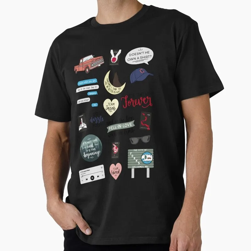 Twilight Retro The Vampire Printed Graphic T‑Shirt TV Show Fan Gift Unisex Y2K Streetwear Short Sleeve Casual Tee S-6XL