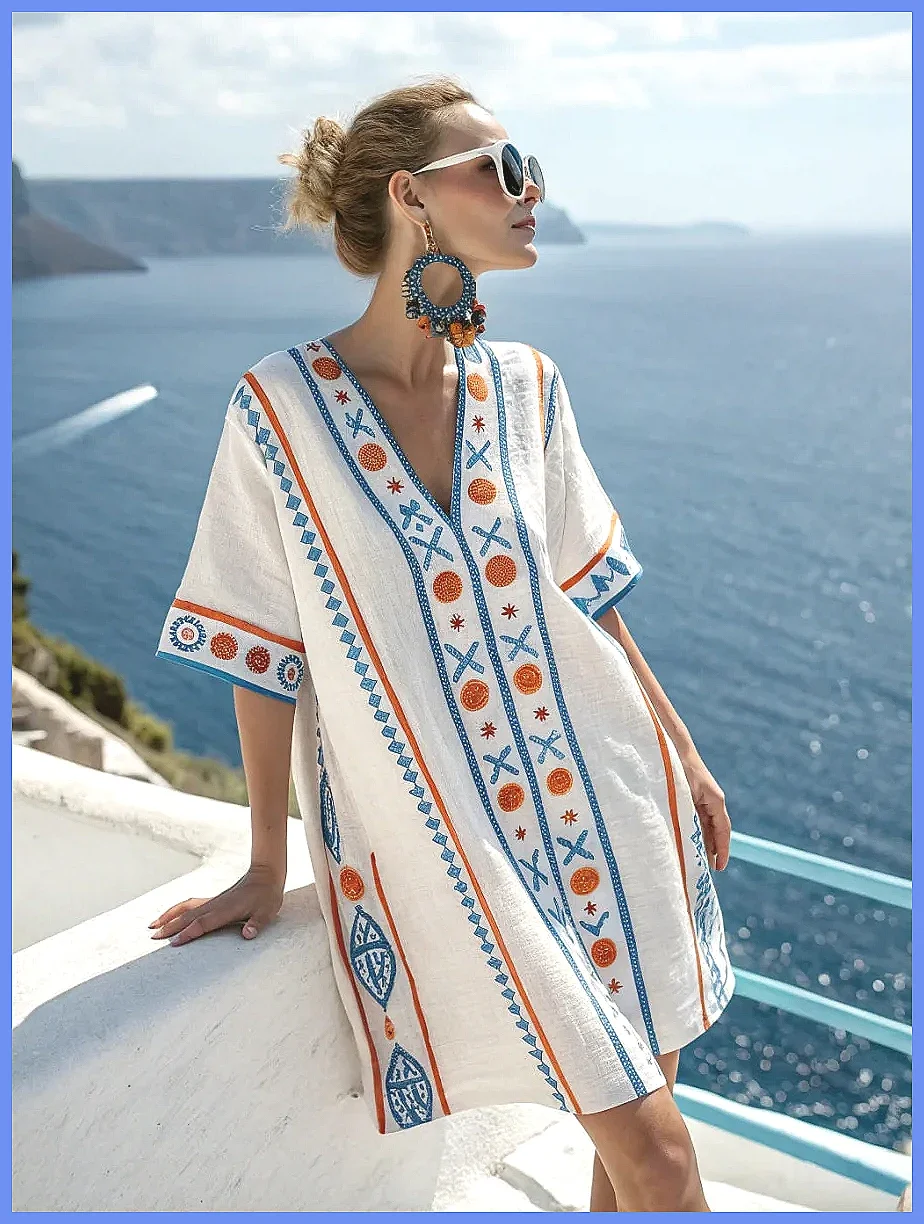 Women's 2025 Summer V-Neck Floral Print Loose Beach Dress, Casual Holiday Maxi Vestidos De Verano(72 characters)