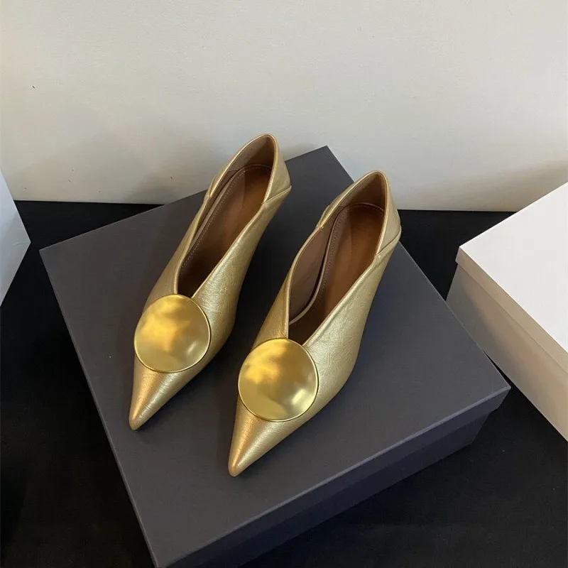 2026 Women Heeled Shoes Pointed Toe Low Heels Designer Shoes Sexy Dress Fashion Woman Pumps Summer Elegant Zapatos Mujer，34-40