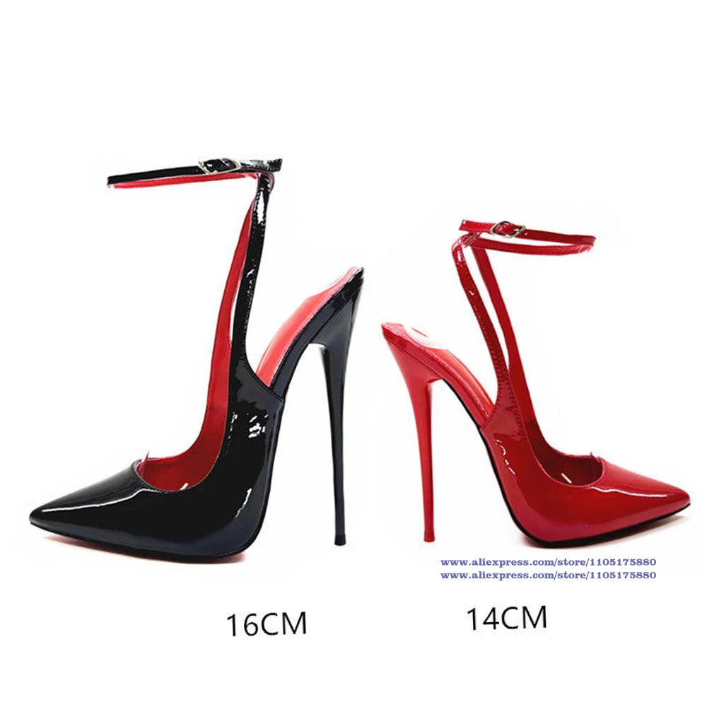Black Patent Leather Stiletto Heels Pumps Pointy Toe High Heels Sandals Designer Dress Party Shoes Sandalias De Mujer Verano