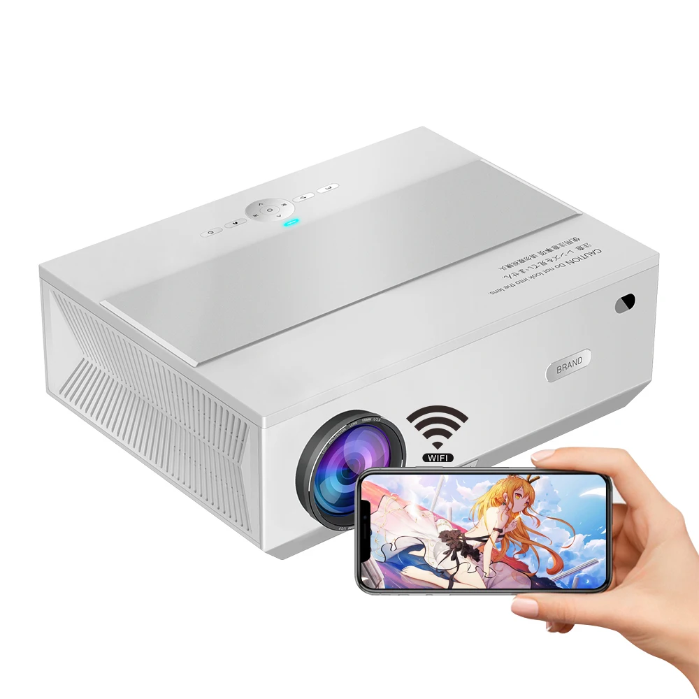 133 Inch Projection Screen Smart WiFi Pico Projector 1080P Full HD LED Built-in Speakers HIFI Stereo Internet Ready Business