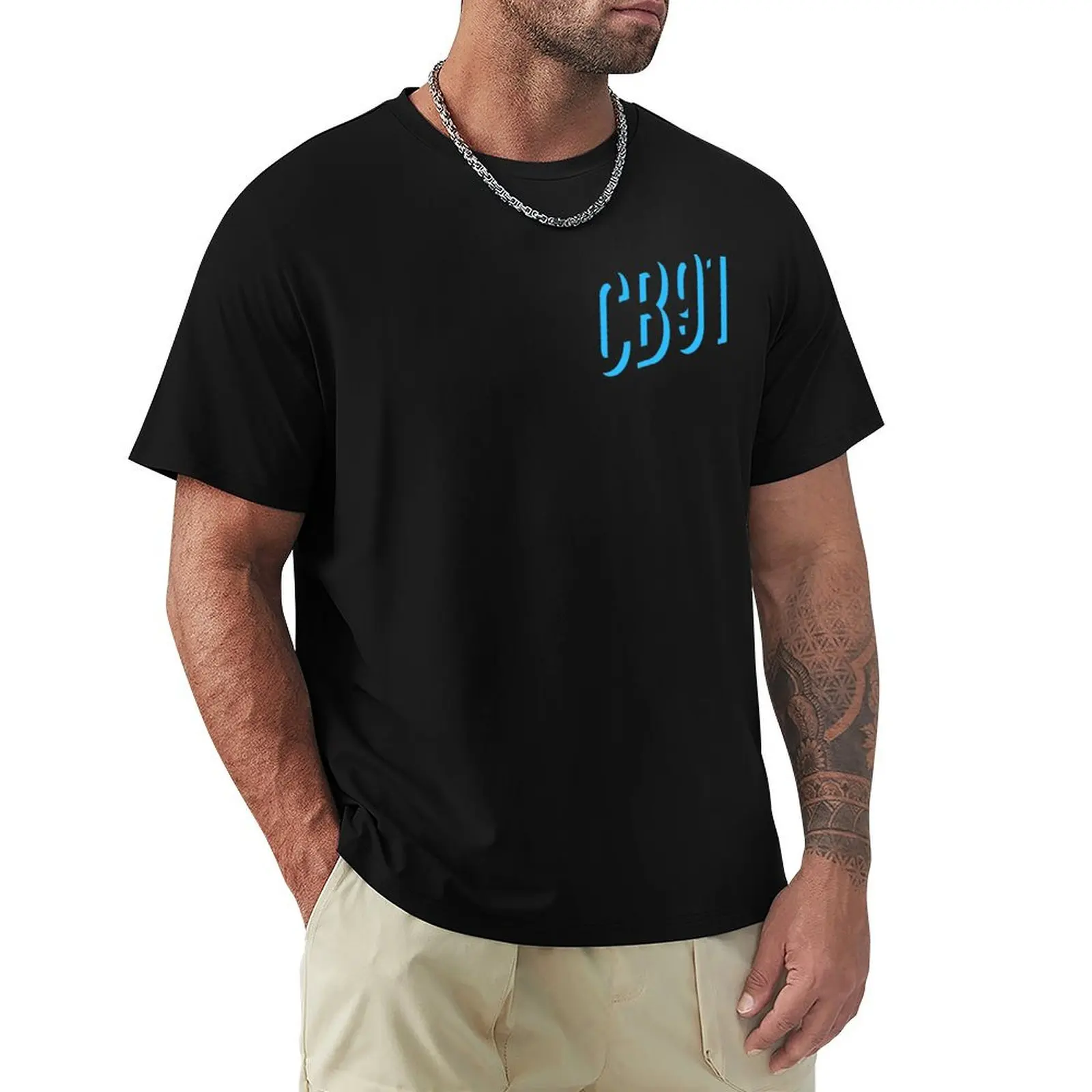 CB91 Logo Electric Blue T-Shirt Breathable Basic Cotton T-Shirt