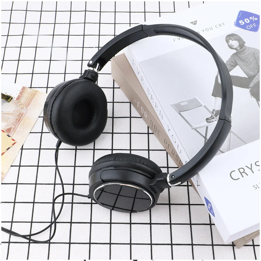 Universal 3.5mm Wired Earphones Over Ear Headphone Foldable Noise Canceling Sport HiFi Stereo Sound Portable Music Game Headset