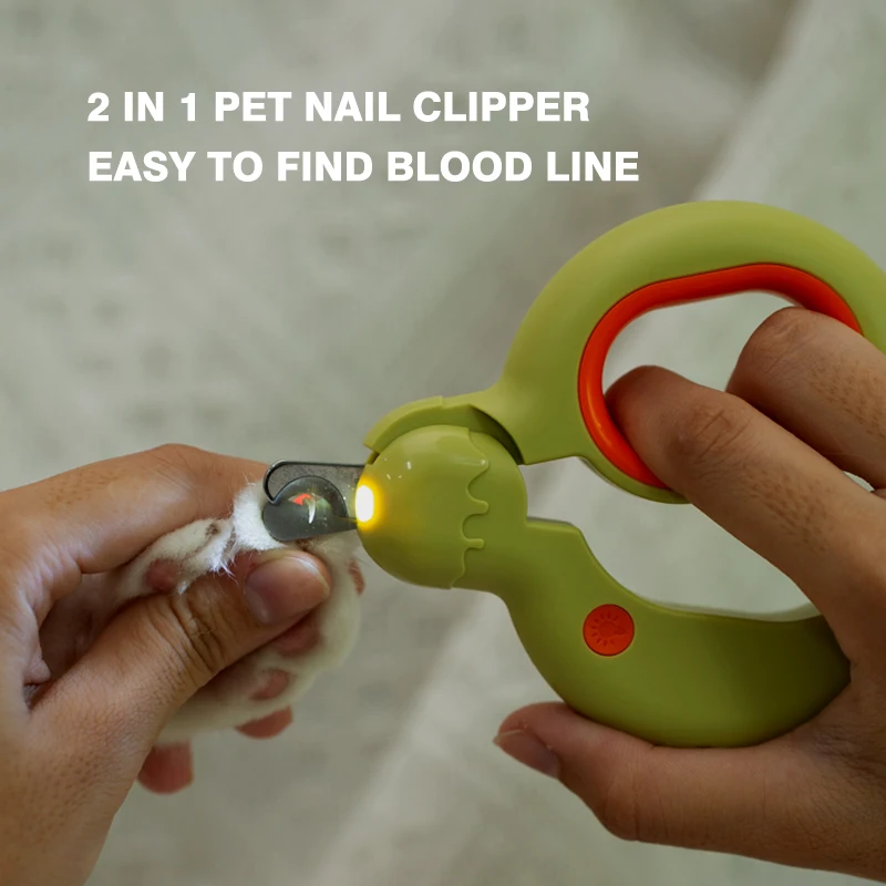 Pet Donut Nail Clippers with LED Blood Line Light Dog Cats Ear Mite Lamp Professional Nail Scissors Safety Lock Pets Accessories